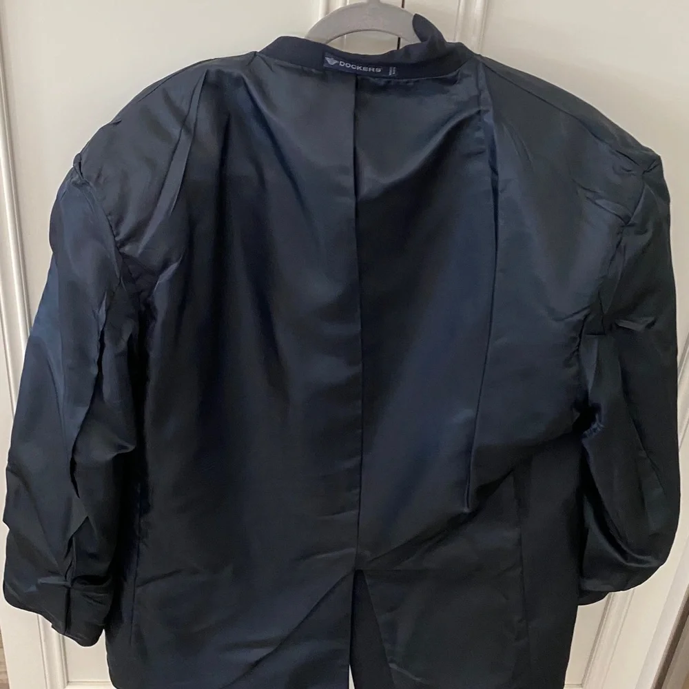 Dockers Mens Navy Blue Wool Blend Blazer Sport Coat size 44R